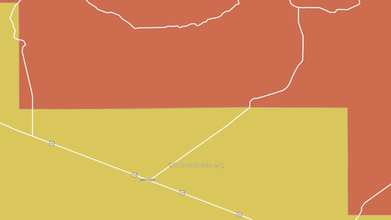 Brothers, OR Map of Assault Rates