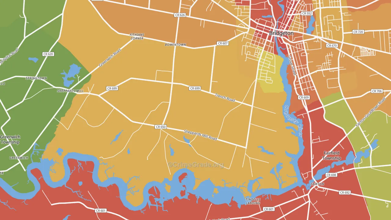 Brotmanville, NJ Map of Assault Rates
