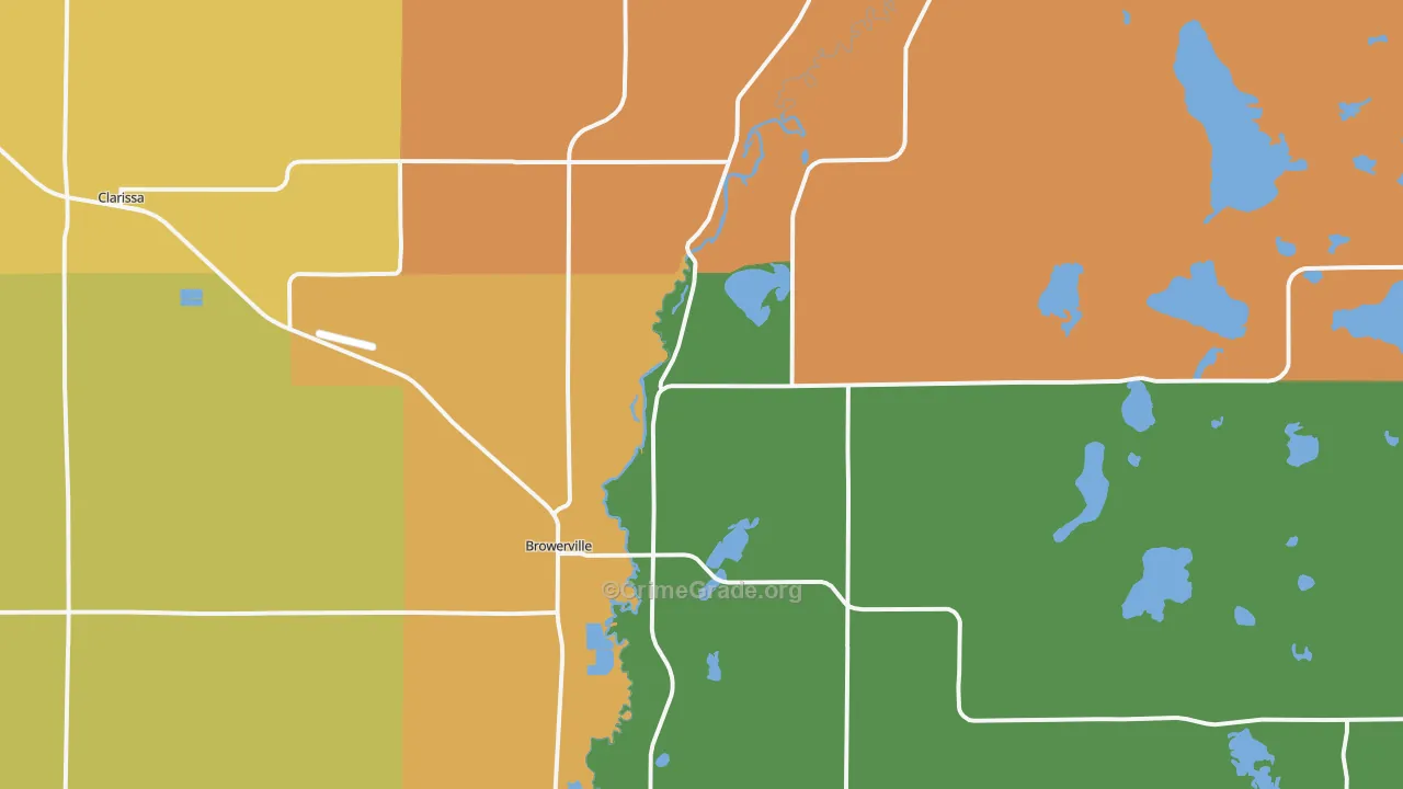 Browerville, MN Map of Assault Rates