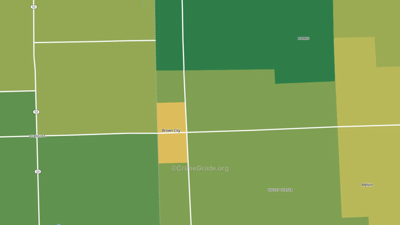 Brown City, MI Map of Assault Rates