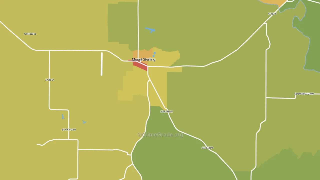 Brown County, IL Map of Assault Rates
