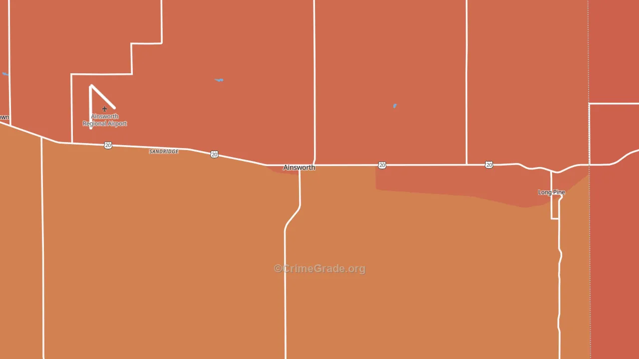 Brown County, NE Map of Assault Rates
