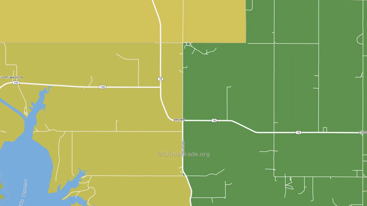 Brown, OK Map of Assault Rates