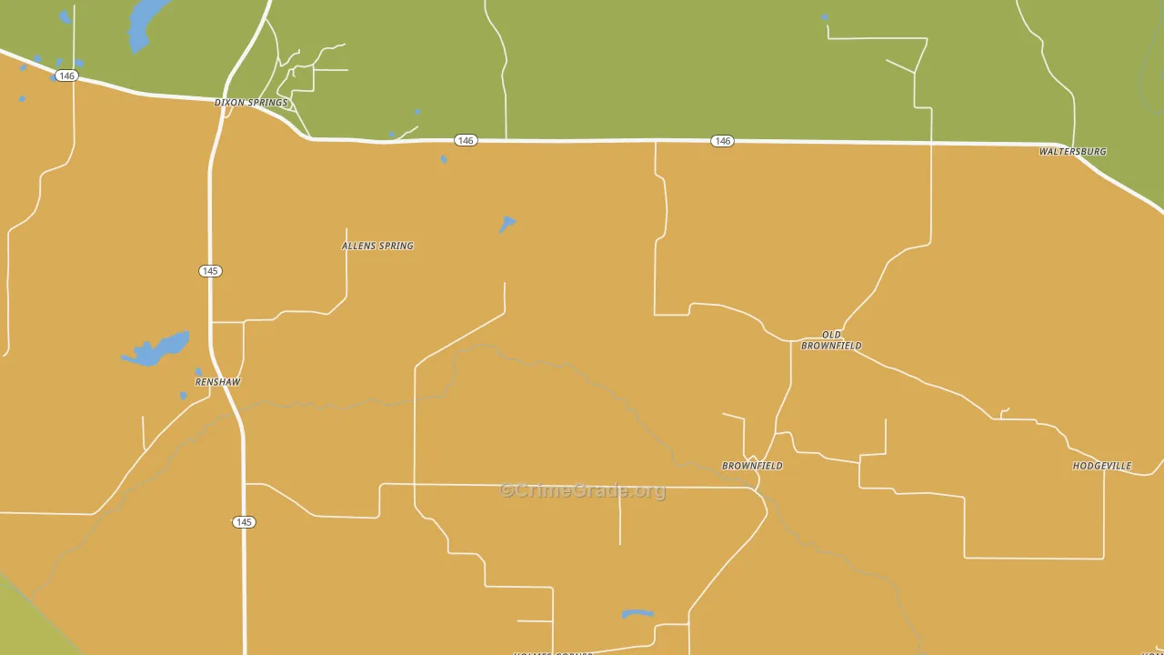 Brownfield, IL Map of Assault Rates