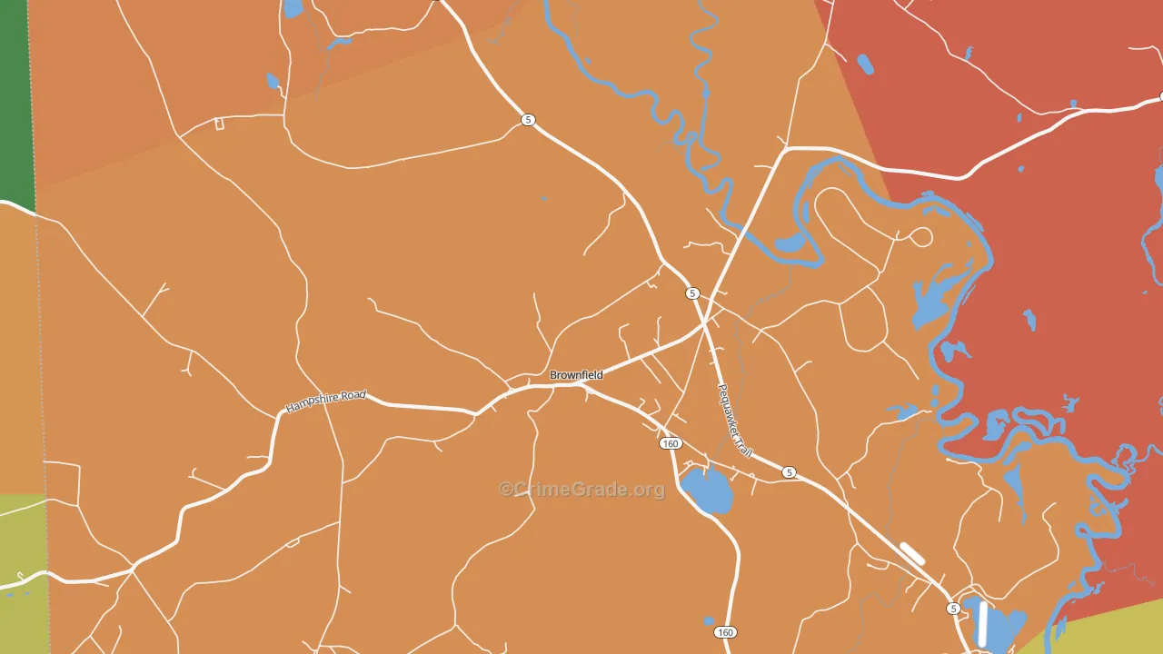 Brownfield, ME Map of Assault Rates