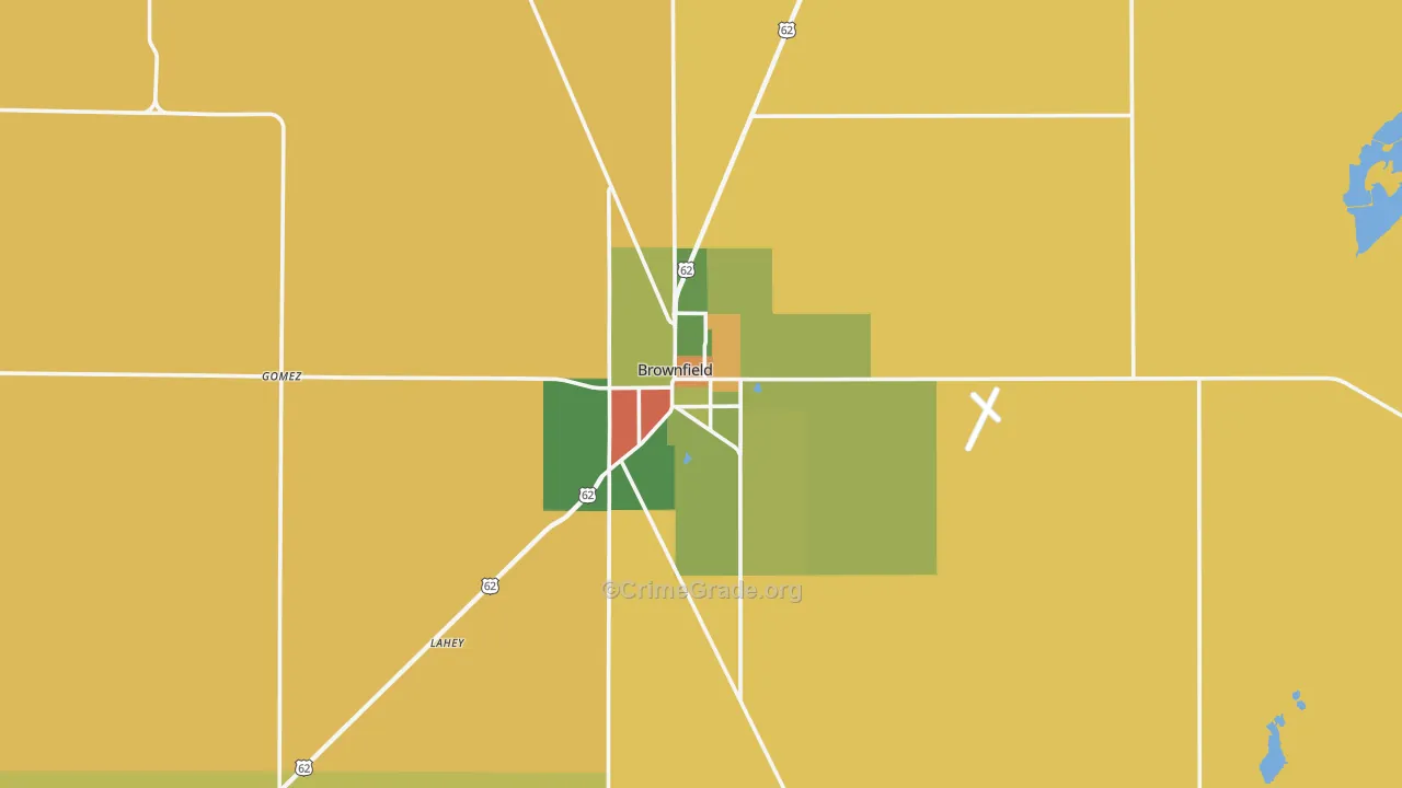 Brownfield, TX Map of Assault Rates