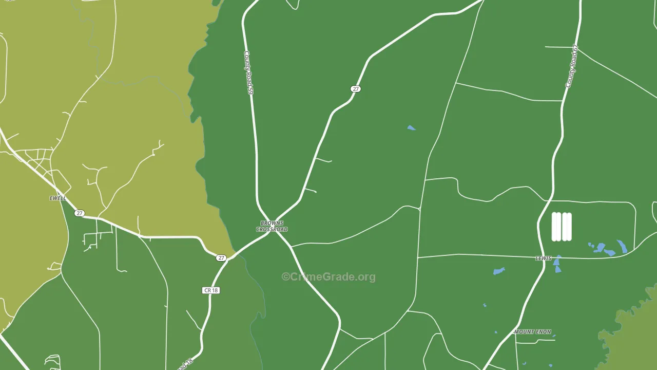 Browns Crossroads, AL Map of Assault Rates