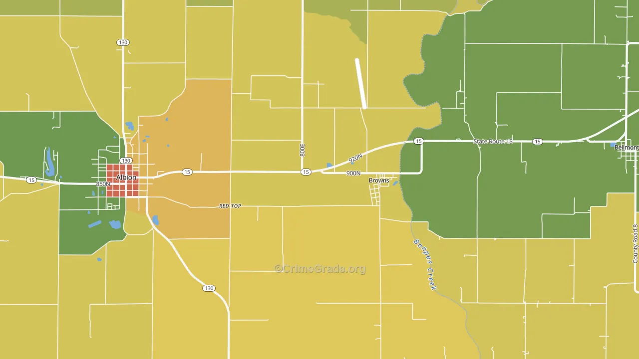 Browns, IL Map of Assault Rates