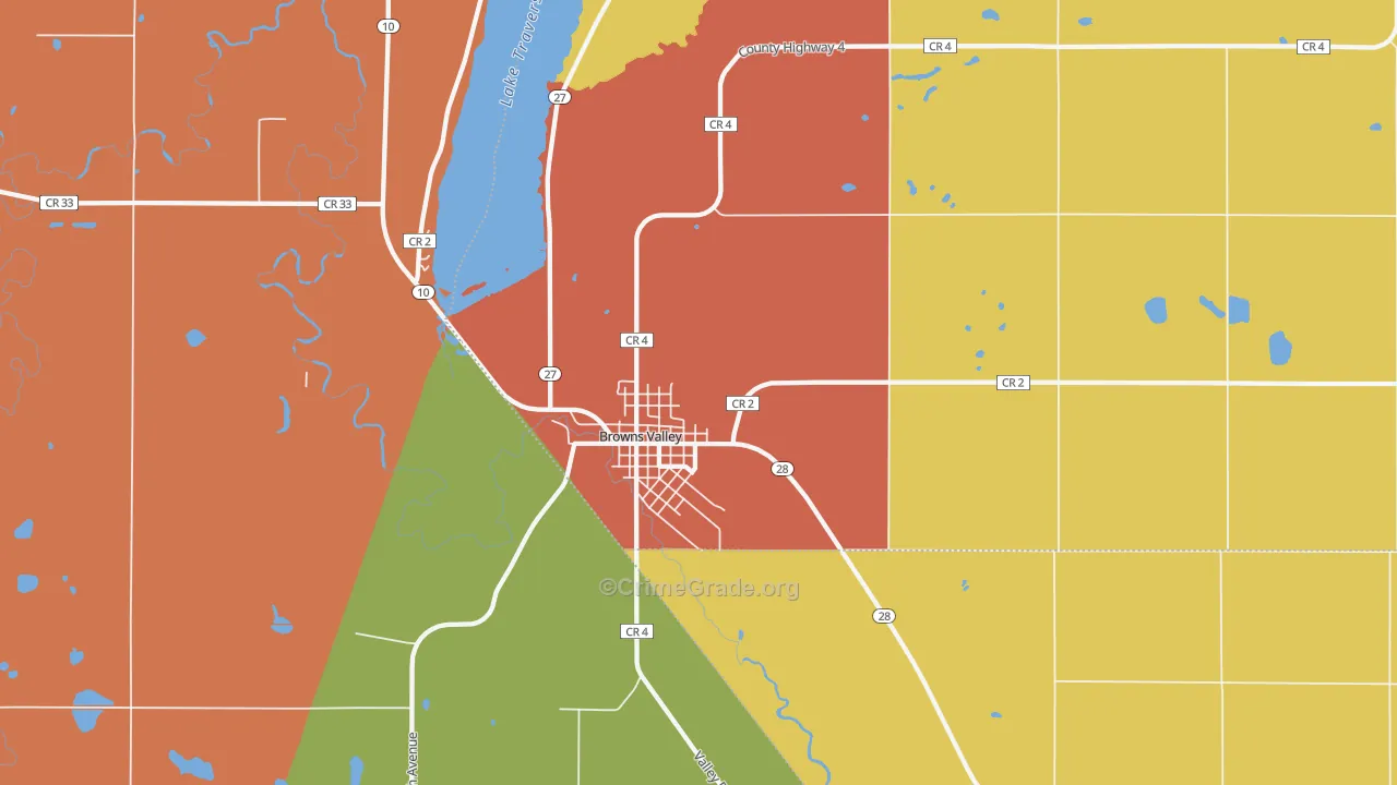 Browns Valley, MN Map of Assault Rates