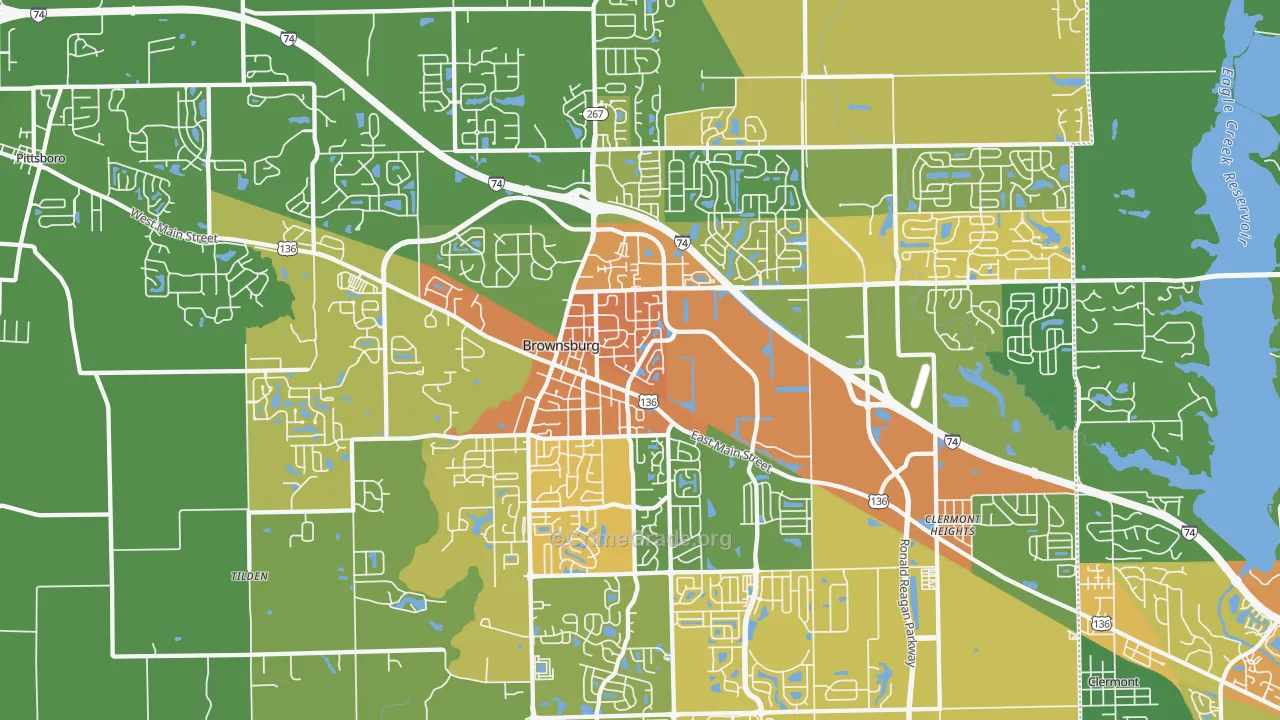Brownsburg, IN Map of Assault Rates