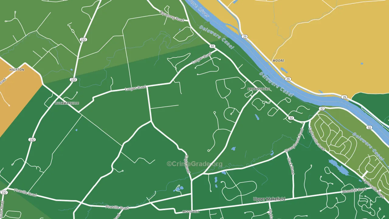 Brownsburg, PA Map of Assault Rates