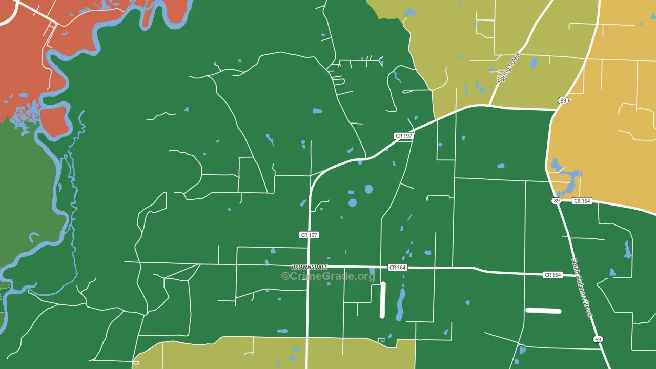Brownsdale, FL Map of Assault Rates