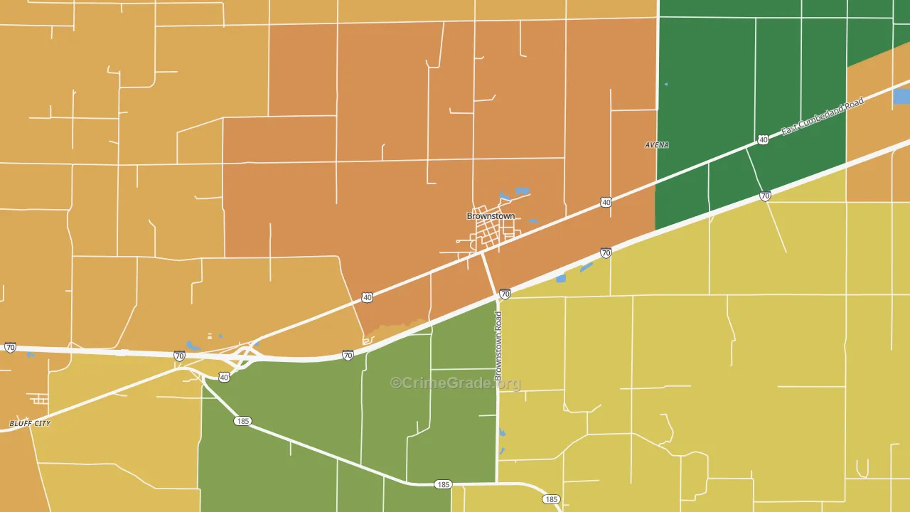 Brownstown, IL Map of Assault Rates