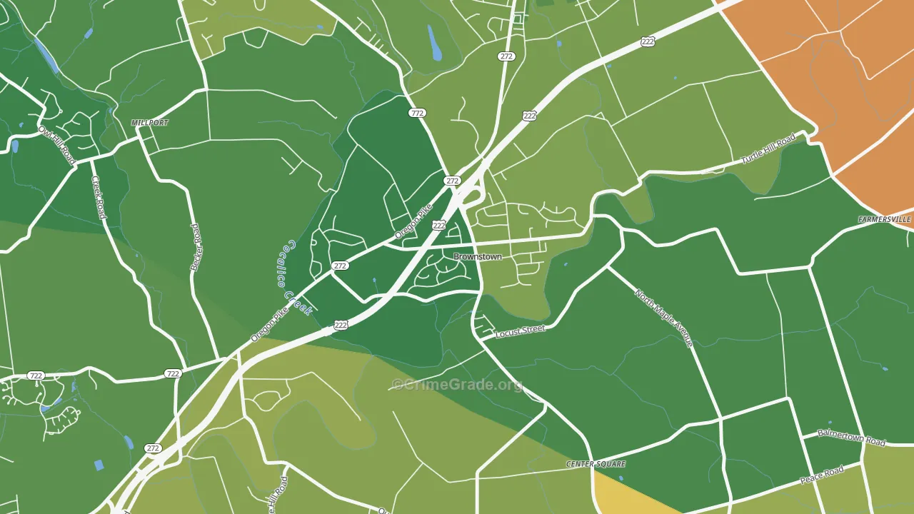 Brownstown, PA Map of Assault Rates