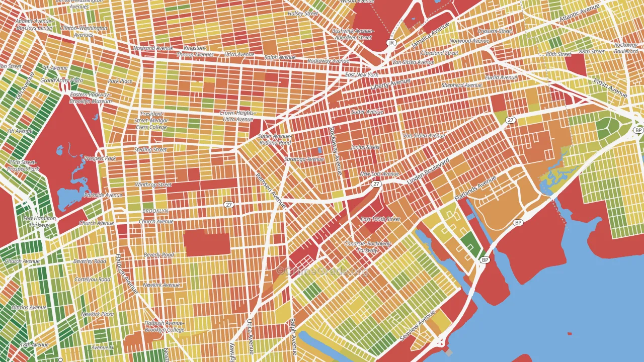 Brownsville, Brooklyn, NY Map of Assault Rates