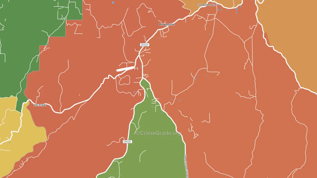 Brownsville, CA Map of Assault Rates