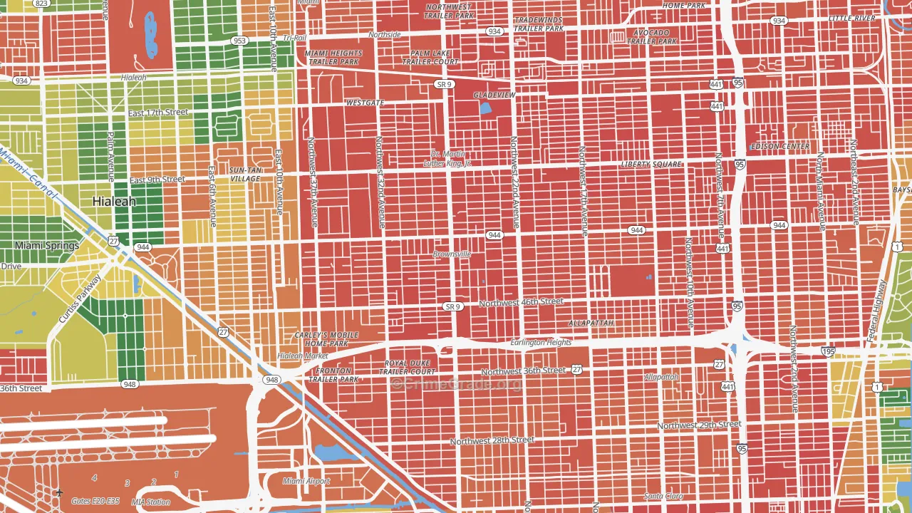 Brownsville, FL Map of Assault Rates