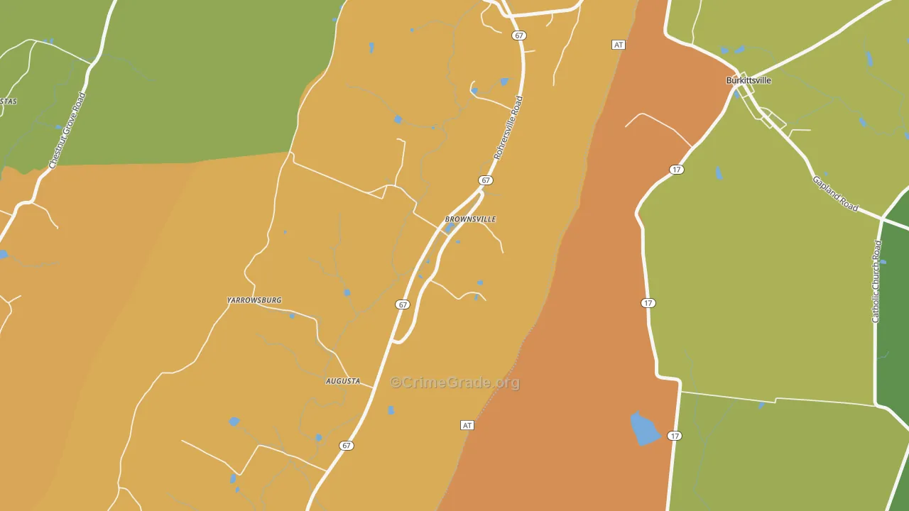 Brownsville, MD Map of Assault Rates