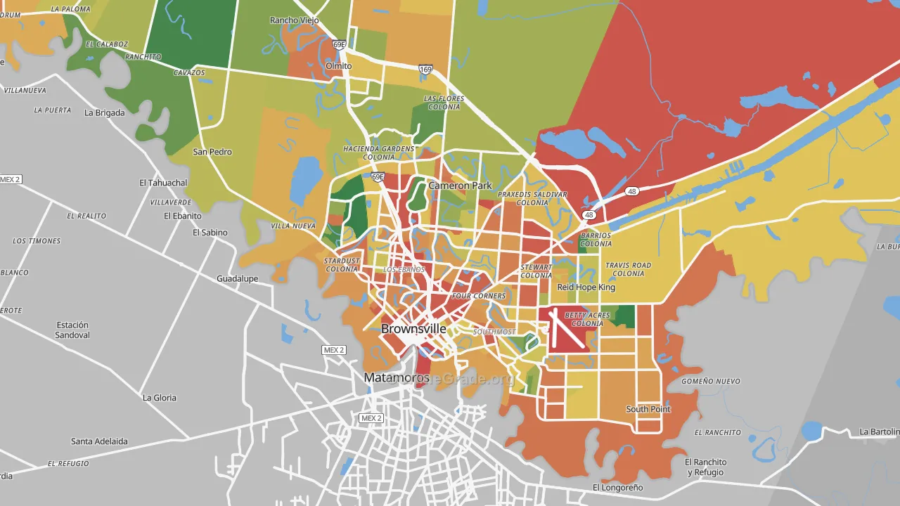 Brownsville, TX Map of Assault Rates
