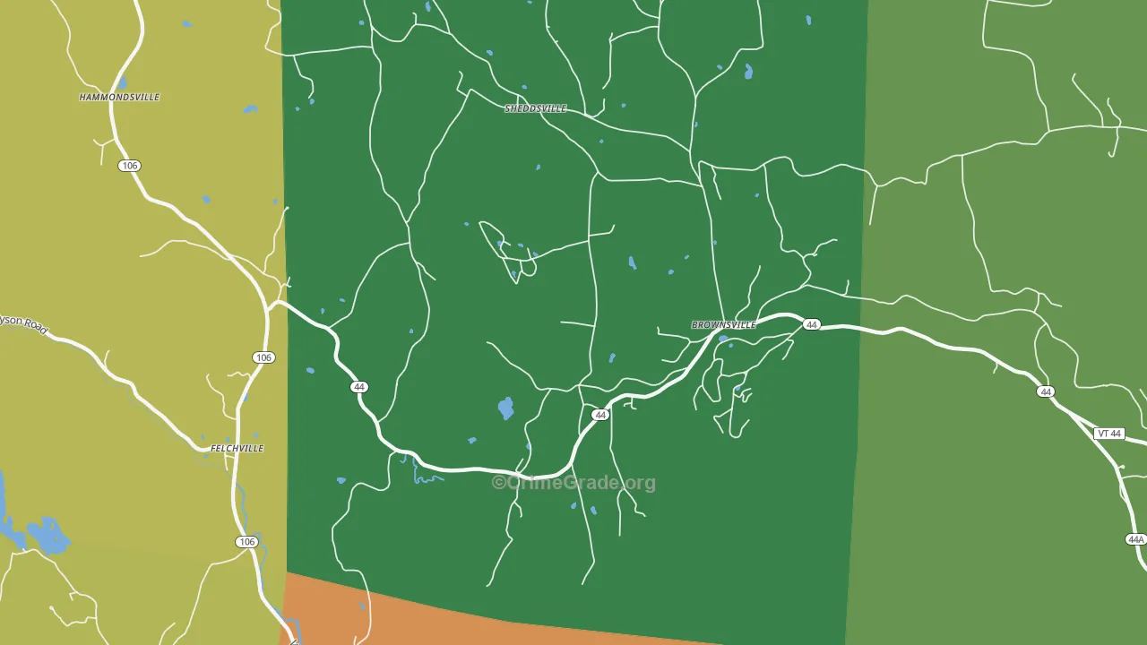 Brownsville, VT Map of Assault Rates