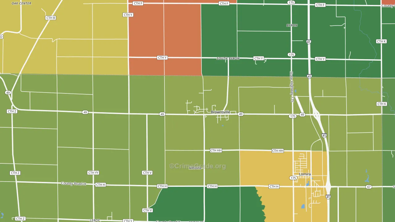 Brownsville, WI Map of Assault Rates