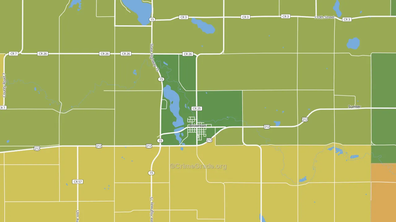 Brownton, MN Map of Assault Rates
