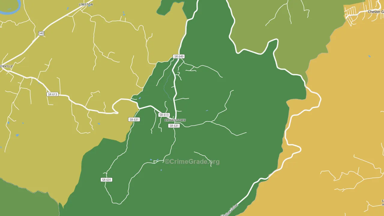 Browntown, VA Map of Assault Rates
