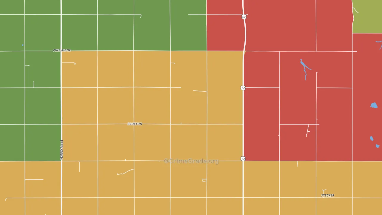 Broxton, OK Map of Assault Rates