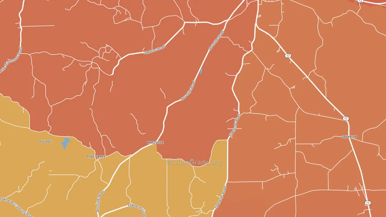 Brozville, MS Map of Assault Rates