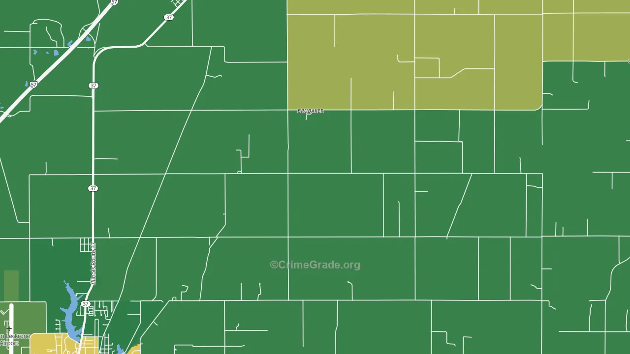Brubaker, IL Map of Assault Rates