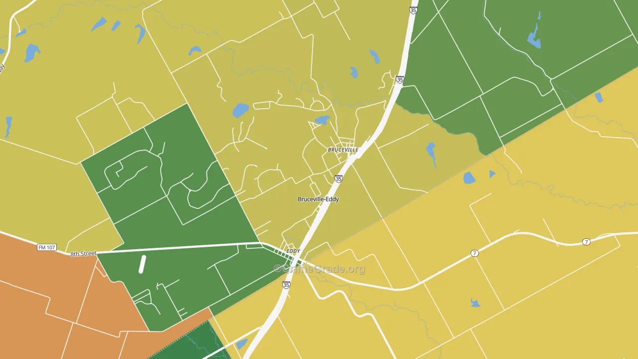 Bruceville-Eddy, TX Map of Assault Rates