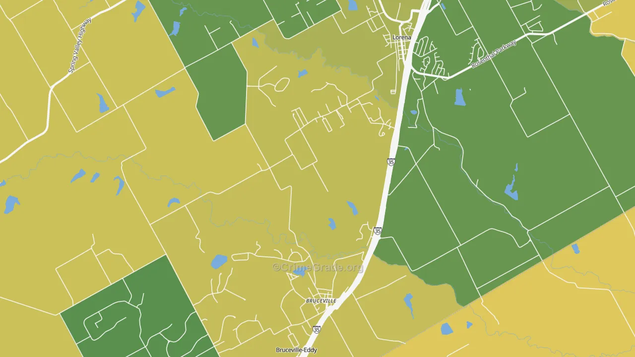 Bruceville, TX Map of Assault Rates