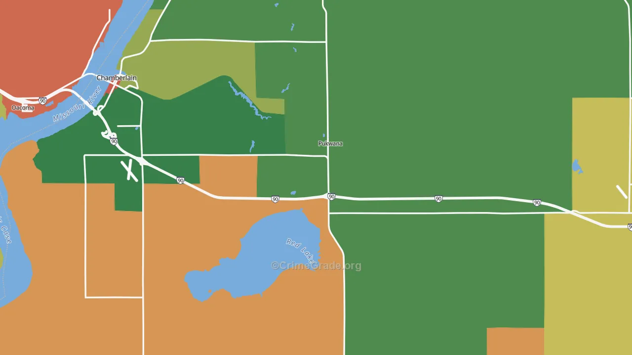 Brule County, SD Map of Assault Rates