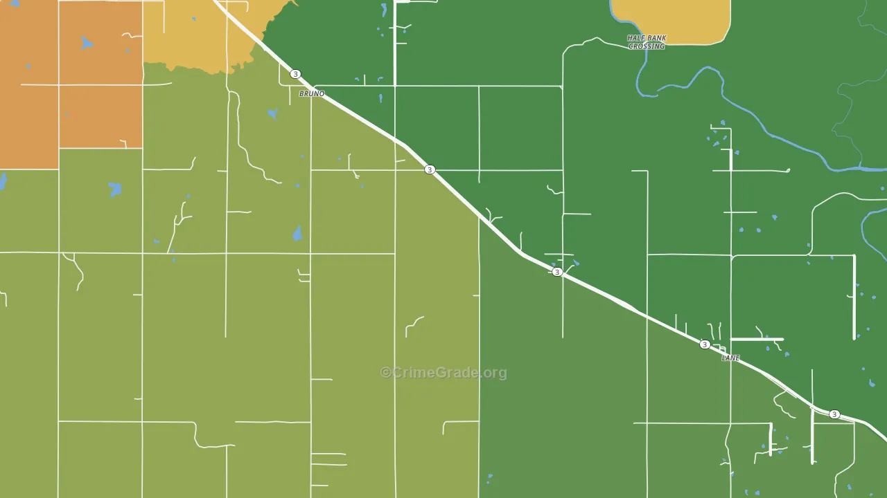 Bruno, OK Map of Assault Rates