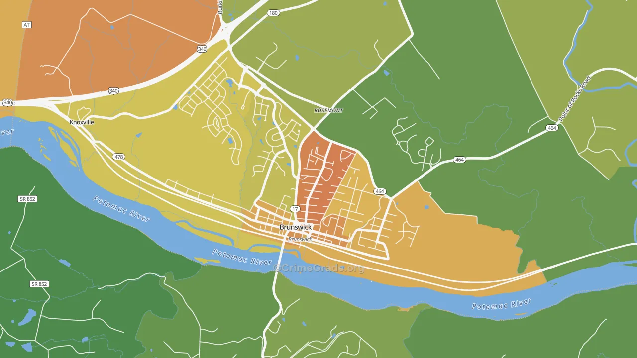 Brunswick, MD Map of Assault Rates