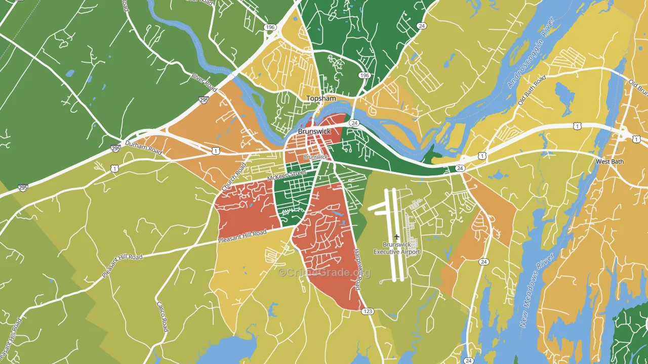 Brunswick, ME Map of Assault Rates