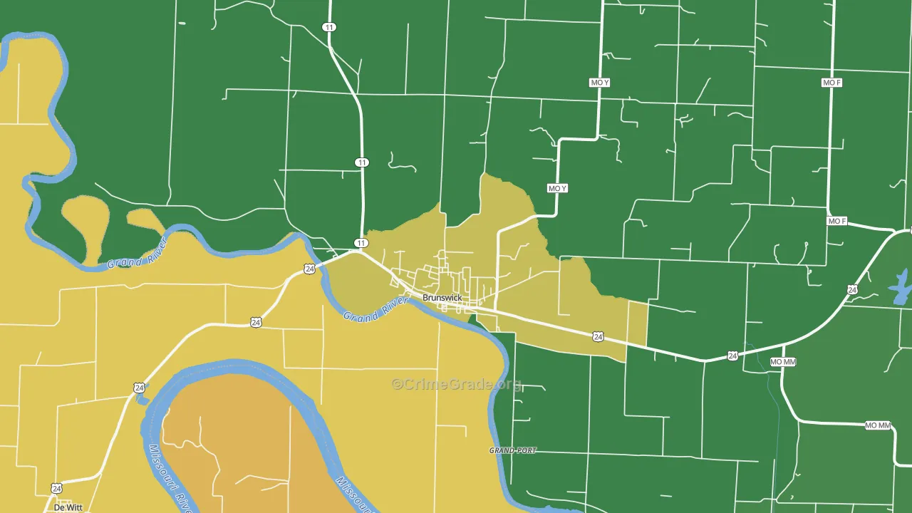 Brunswick, MO Map of Assault Rates