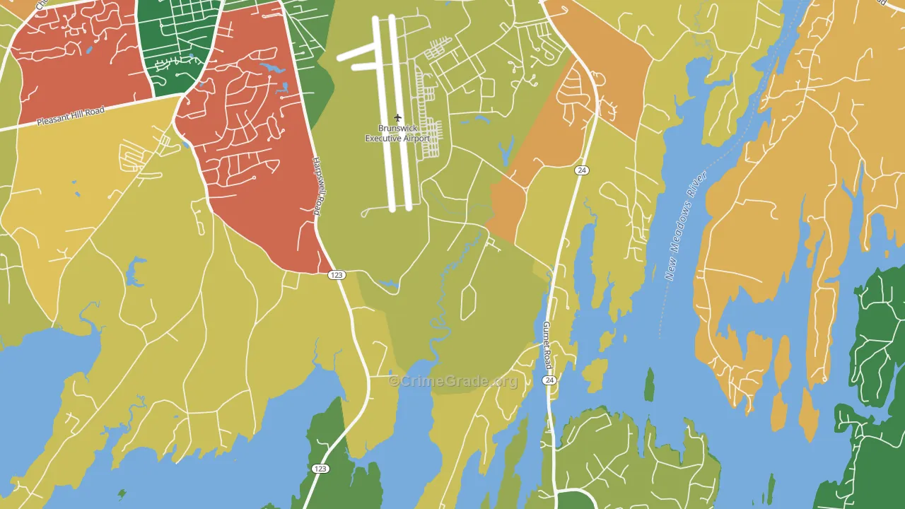 Brunswick Naval Air Station, ME Map of Assault Rates