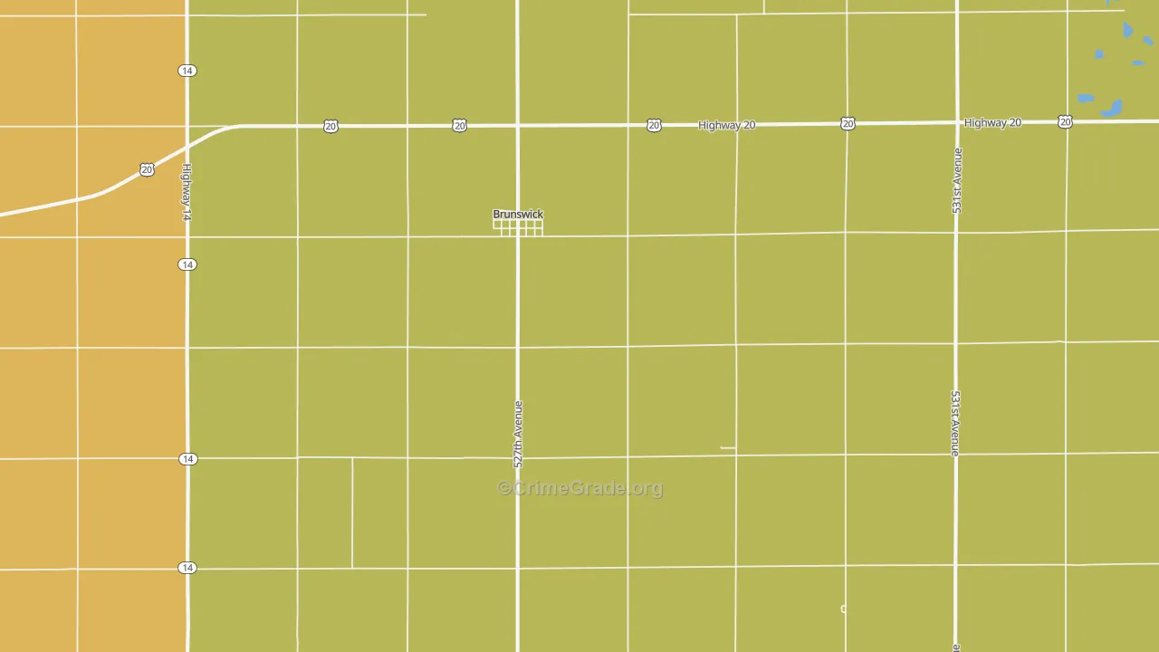 Brunswick, NE Map of Assault Rates
