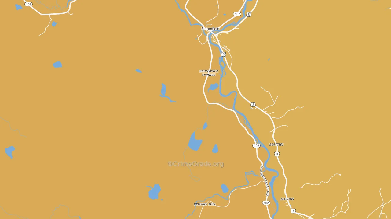 Brunswick, VT Map of Assault Rates
