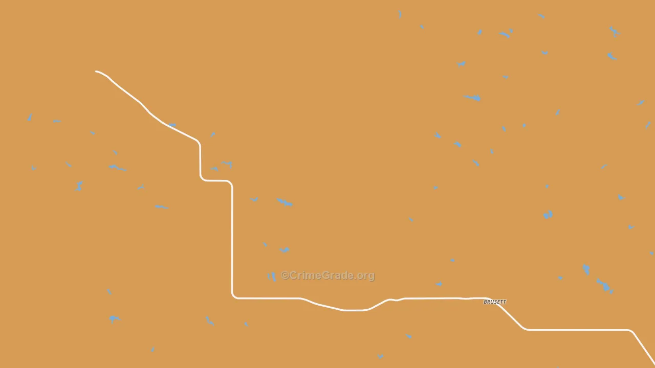 Brusett, MT Map of Assault Rates