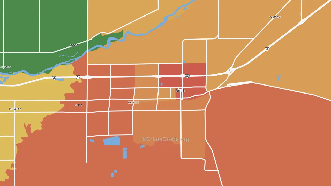 Brush, CO Map of Assault Rates