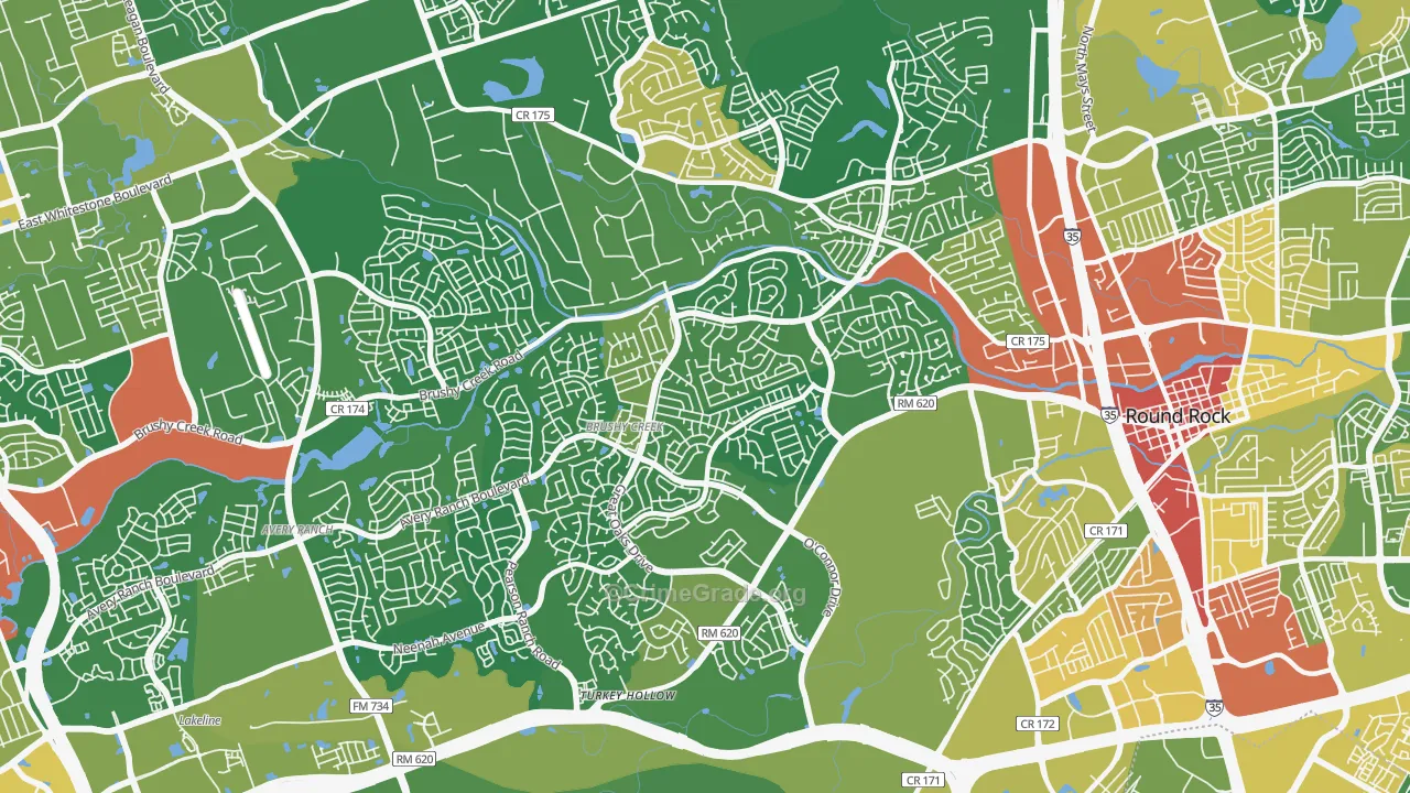 Brushy Creek, TX Map of Assault Rates