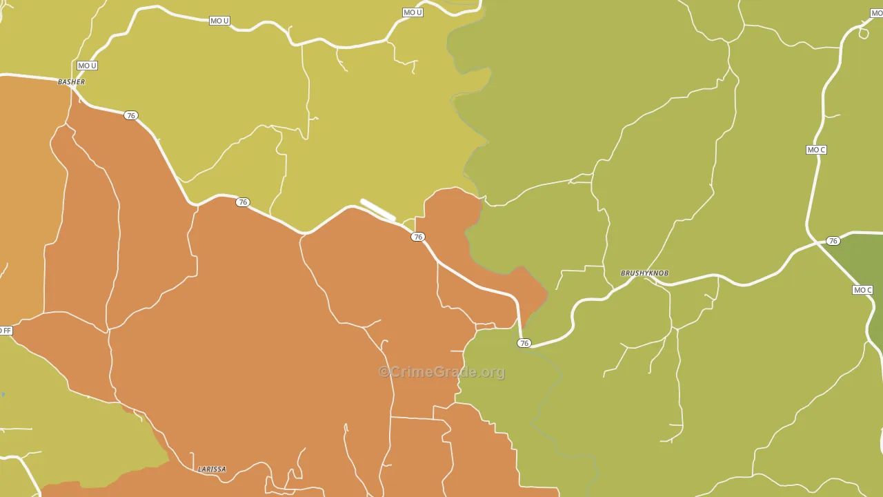 Brushyknob, MO Map of Assault Rates