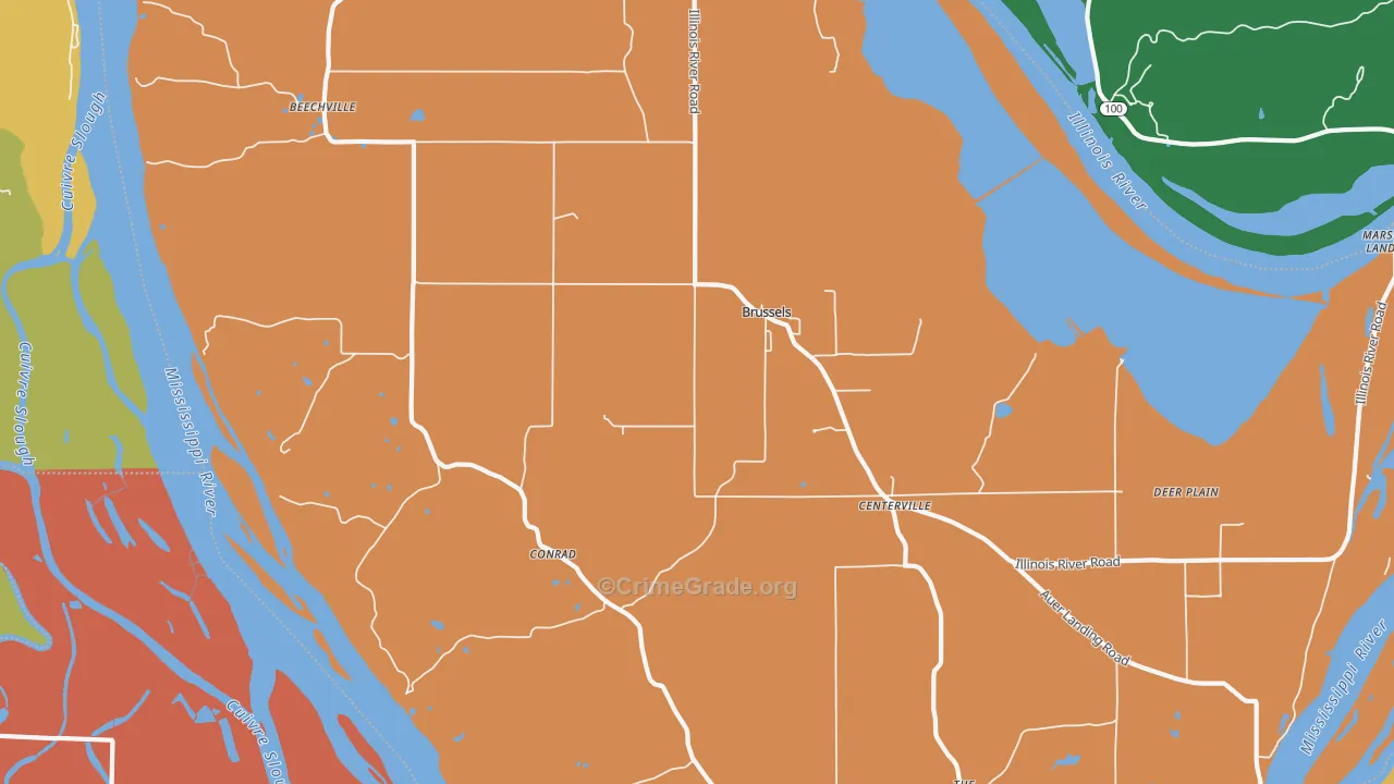 Brussels, IL Map of Assault Rates