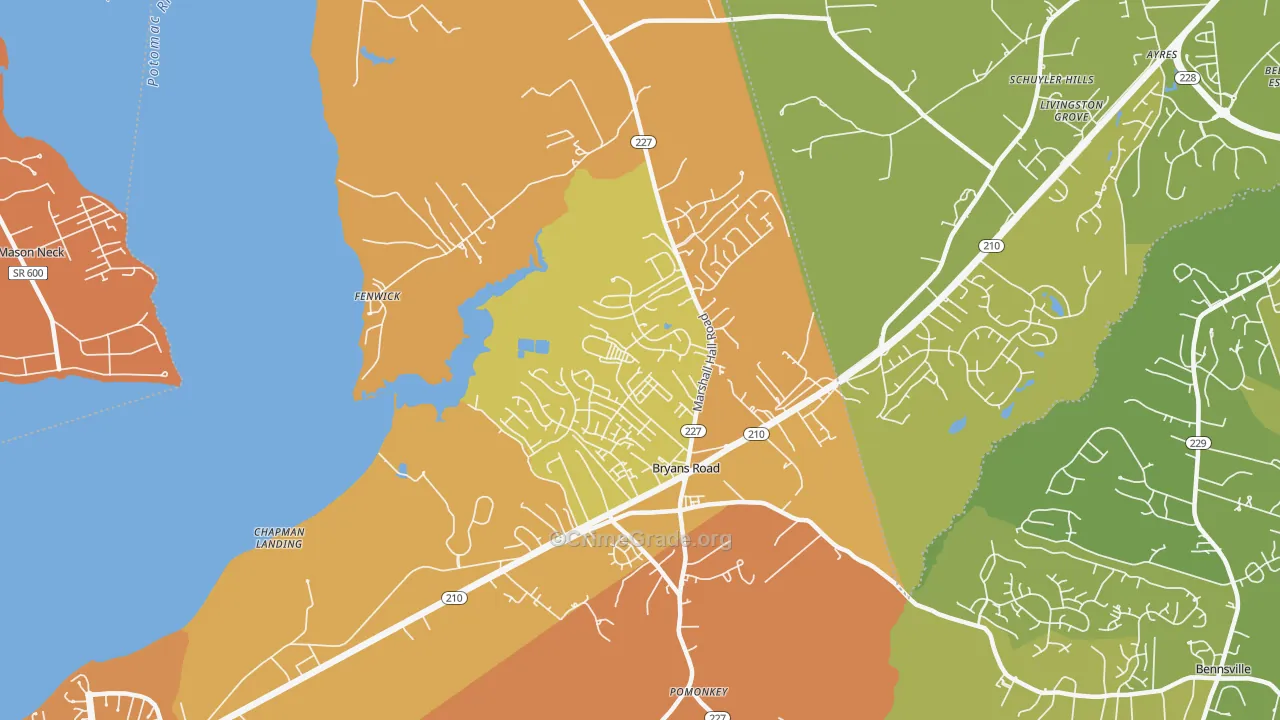Bryans Road, MD Map of Assault Rates