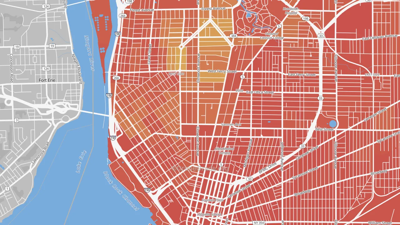 Bryant, Buffalo, NY Map of Assault Rates