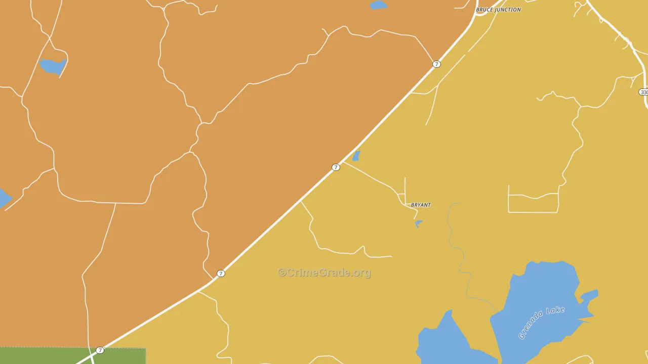 Bryant, MS Map of Assault Rates