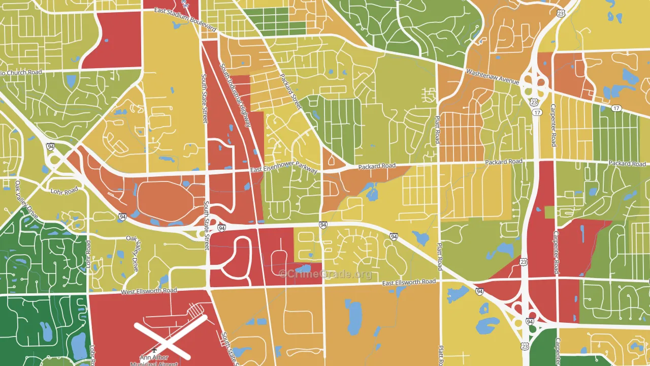 Bryant Pattengill East, Ann Arbor, MI Map of Assault Rates
