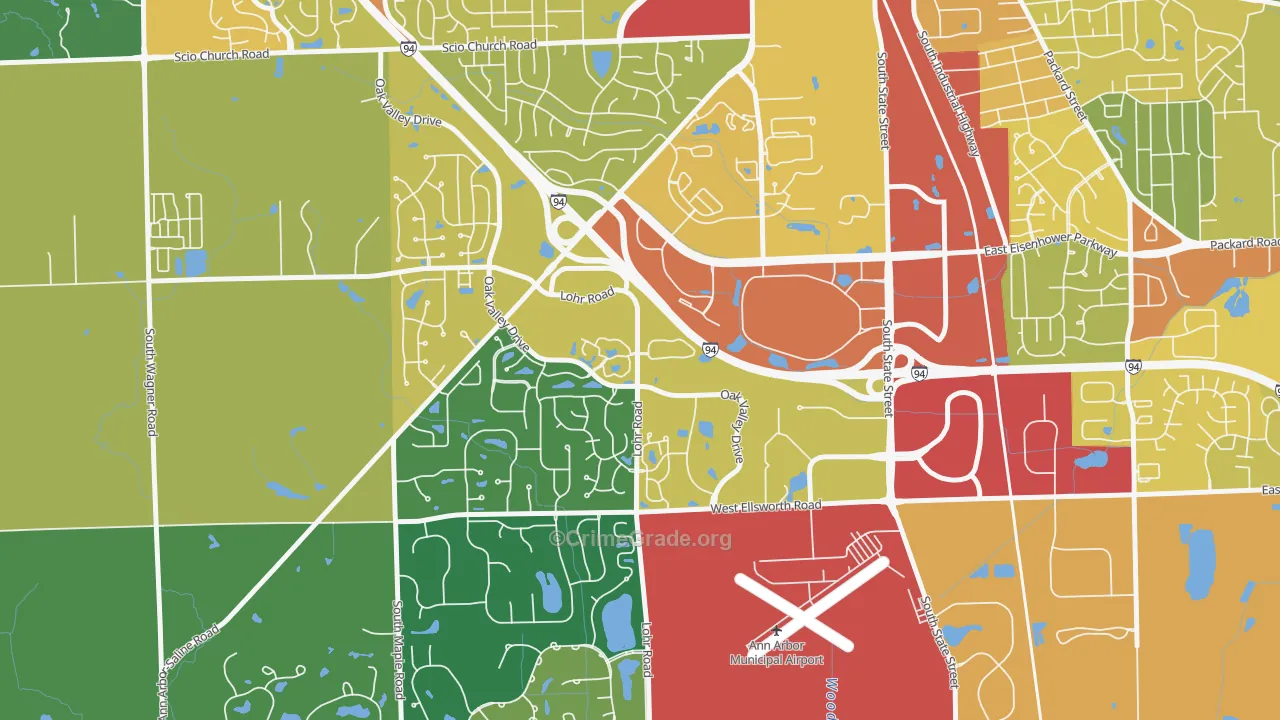 Bryant Pattengill West, Ann Arbor, MI Map of Assault Rates